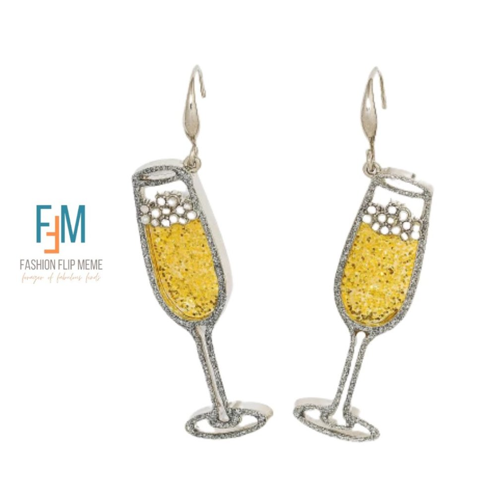 SUGARFIX by BAUBLEBAR Champagne Glass Dangle Earrings New!